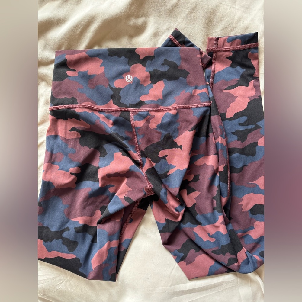 lululemon athletica Camo Leggings - Black and Pink